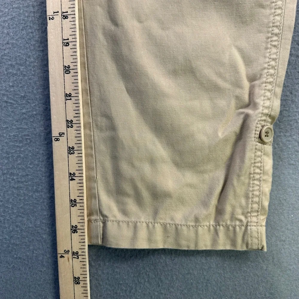 Talbots Womens Khaki Chino Pants Size 6 Elastic Waist Drawstring Cotton Tencel